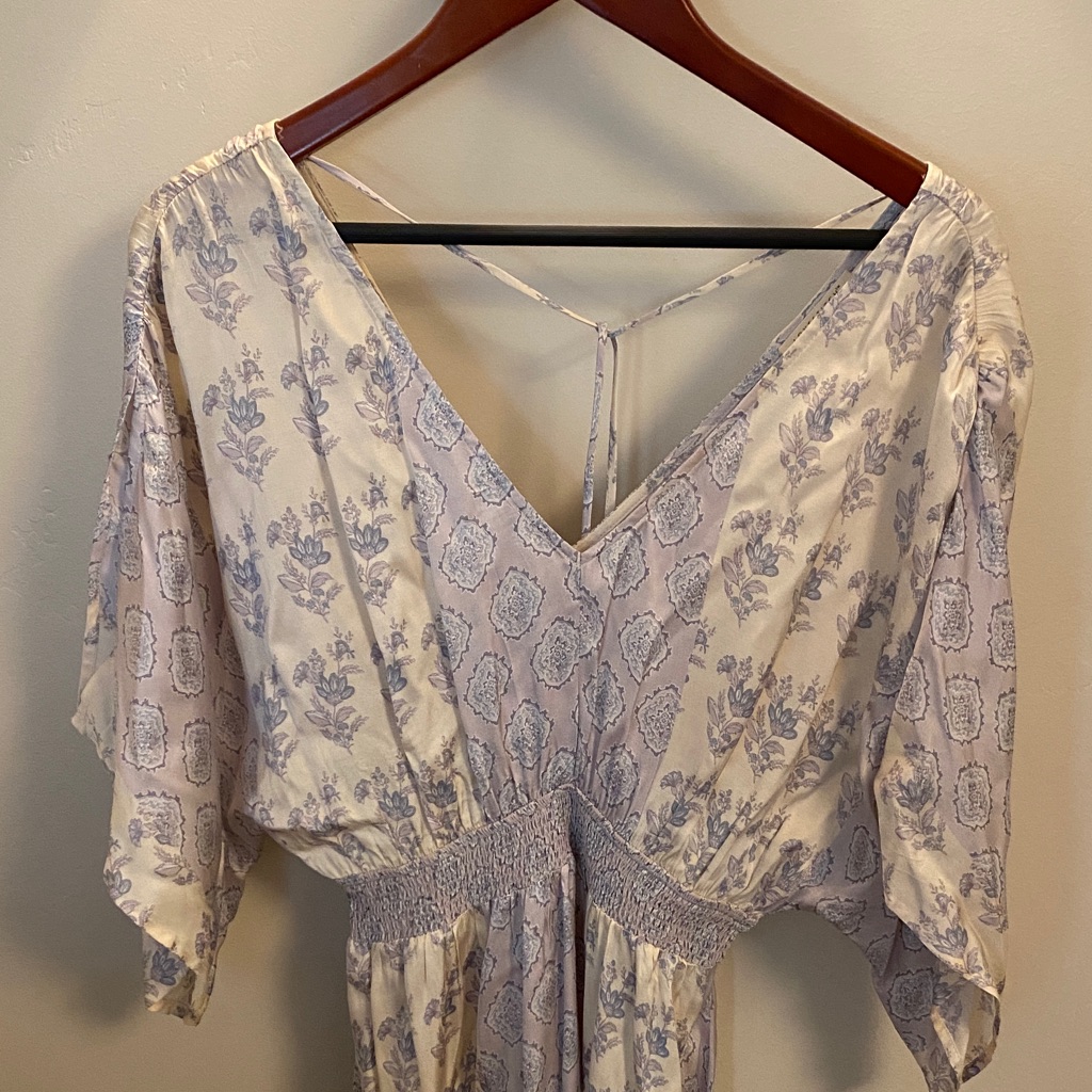 Lovestitch Floral Maxi Dress In Light Lavender And Cream